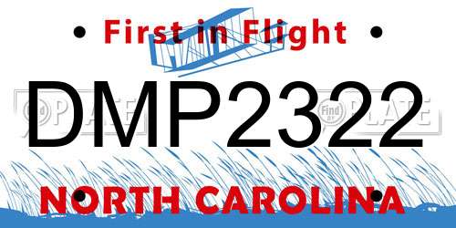 DMP2322 North Carolina License Plate