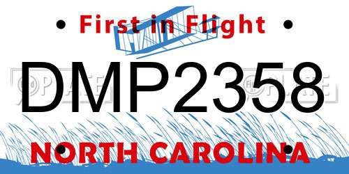 DMP2358 North Carolina License Plate