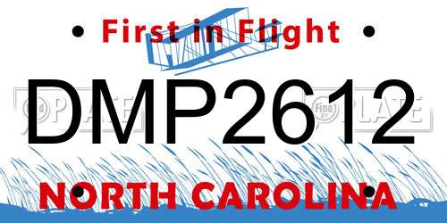 DMP2612 North Carolina License Plate