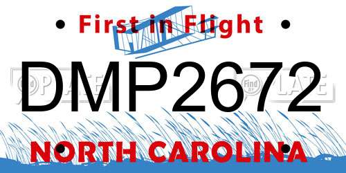 DMP2672 North Carolina License Plate