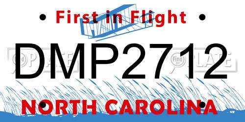 DMP2712 North Carolina License Plate