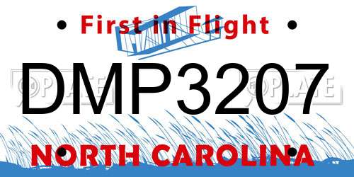 DMP3207 North Carolina License Plate