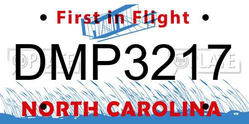 DMP3217 North Carolina License Plate