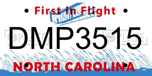 DMP3515 North Carolina License Plate