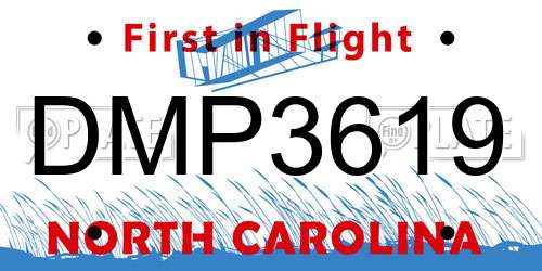 DMP3619 North Carolina License Plate