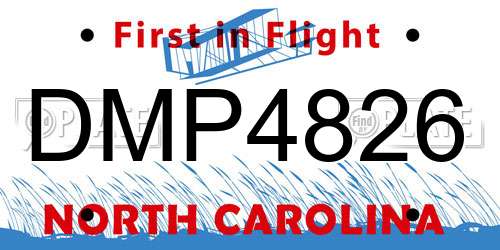DMP4826 North Carolina License Plate