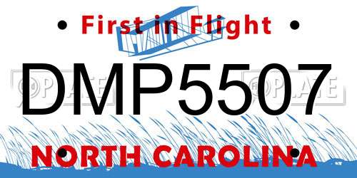 DMP5507 North Carolina License Plate