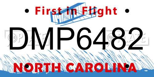 DMP6482 North Carolina License Plate
