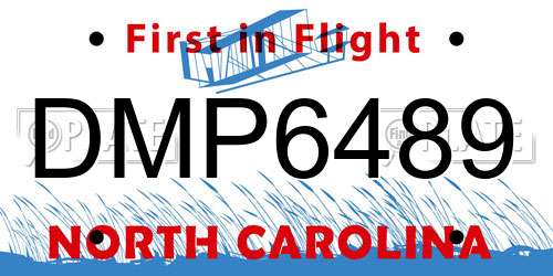DMP6489 North Carolina License Plate