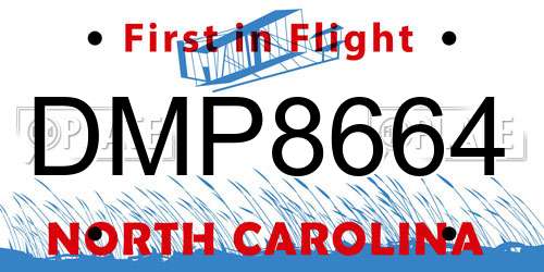 DMP8664 North Carolina License Plate
