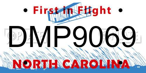 DMP9069 North Carolina License Plate