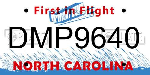 DMP9640 North Carolina License Plate