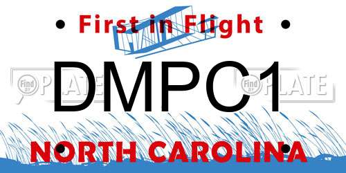 DMPC1 North Carolina License Plate