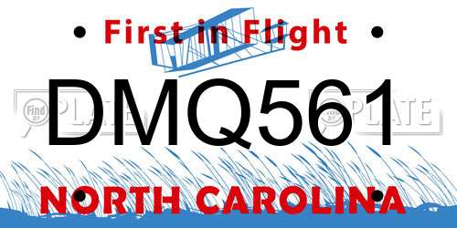 DMQ561 North Carolina License Plate
