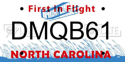 DMQB61 North Carolina License Plate