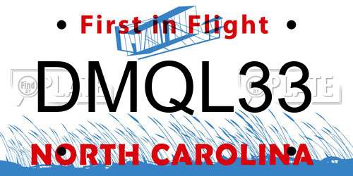 DMQL33 North Carolina License Plate