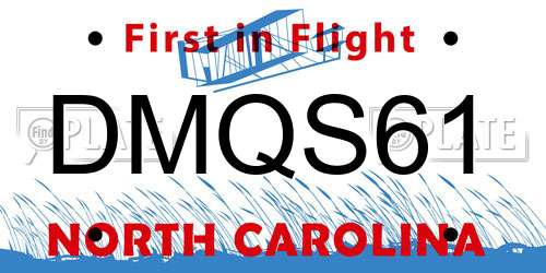 DMQS61 North Carolina License Plate