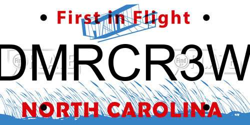 DMRCR3W North Carolina License Plate