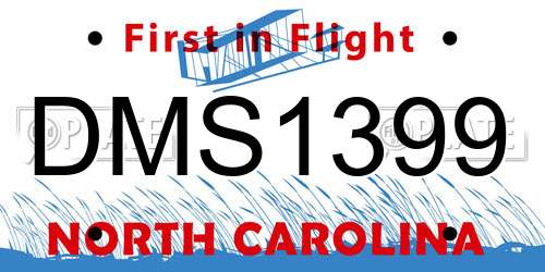 DMS1399 North Carolina License Plate