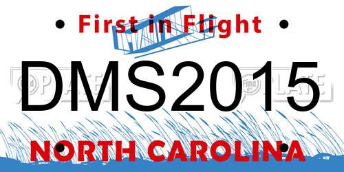 DMS2015 North Carolina License Plate