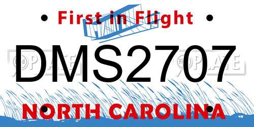 DMS2707 North Carolina License Plate