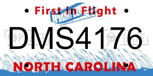 DMS4176 North Carolina License Plate