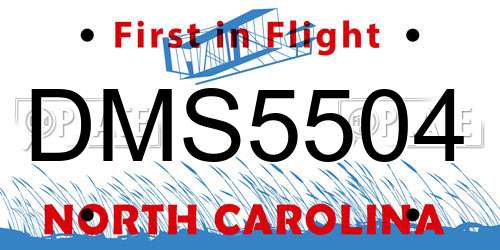 DMS5504 North Carolina License Plate