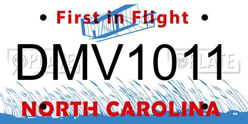 DMV1011 North Carolina License Plate