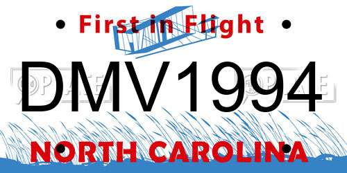 DMV1994 North Carolina License Plate