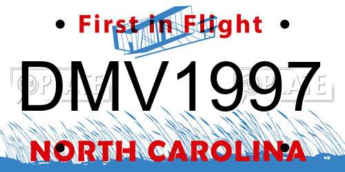 DMV1997 North Carolina License Plate