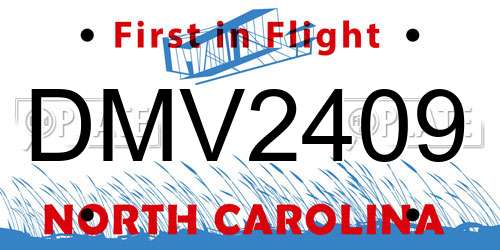 DMV2409 North Carolina License Plate