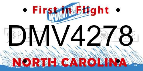 DMV4278 North Carolina License Plate