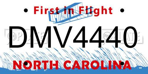DMV4440 North Carolina License Plate
