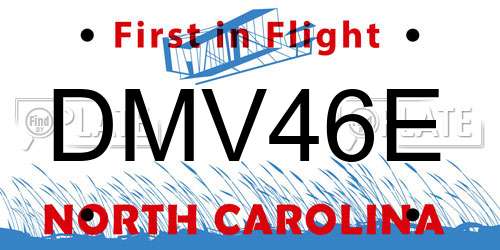 DMV46E North Carolina License Plate