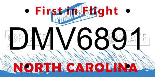 DMV6891 North Carolina License Plate