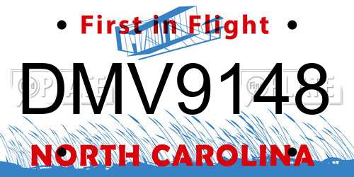 DMV9148 North Carolina License Plate