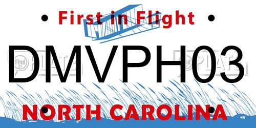DMVPH03 North Carolina License Plate