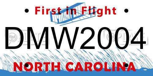 DMW2004 North Carolina License Plate