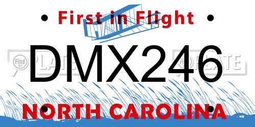 DMX246 North Carolina License Plate