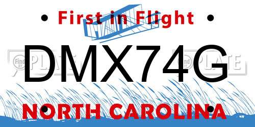 DMX74G North Carolina License Plate