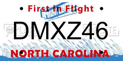 DMXZ46 North Carolina License Plate