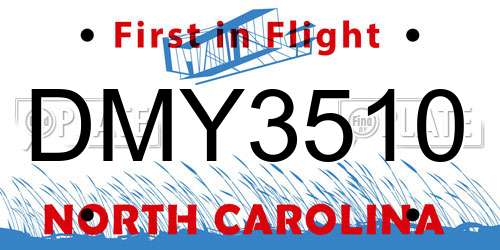 DMY3510 North Carolina License Plate