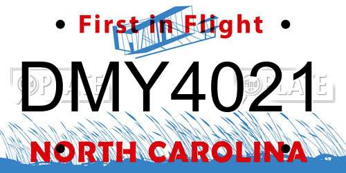 DMY4021 North Carolina License Plate