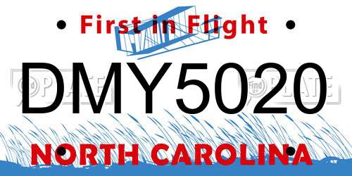 DMY5020 North Carolina License Plate