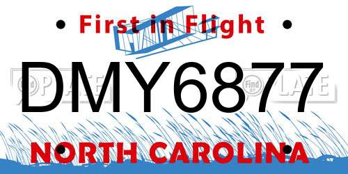 DMY6877 North Carolina License Plate