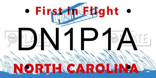 DN1P1A North Carolina License Plate