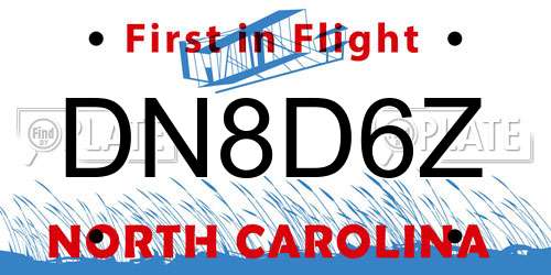 DN8D6Z North Carolina License Plate