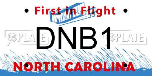 DNB1 North Carolina License Plate