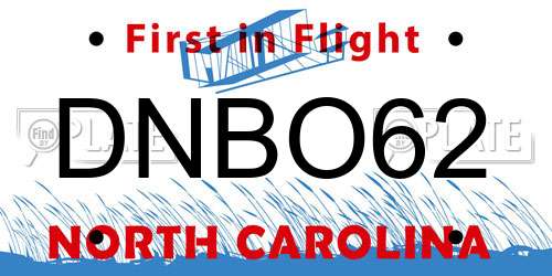 DNBO62 North Carolina License Plate