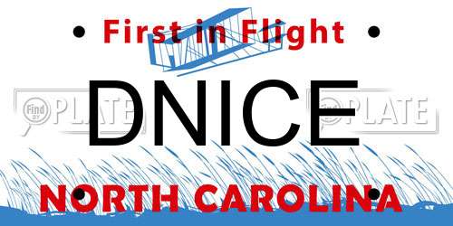 DNICE North Carolina License Plate